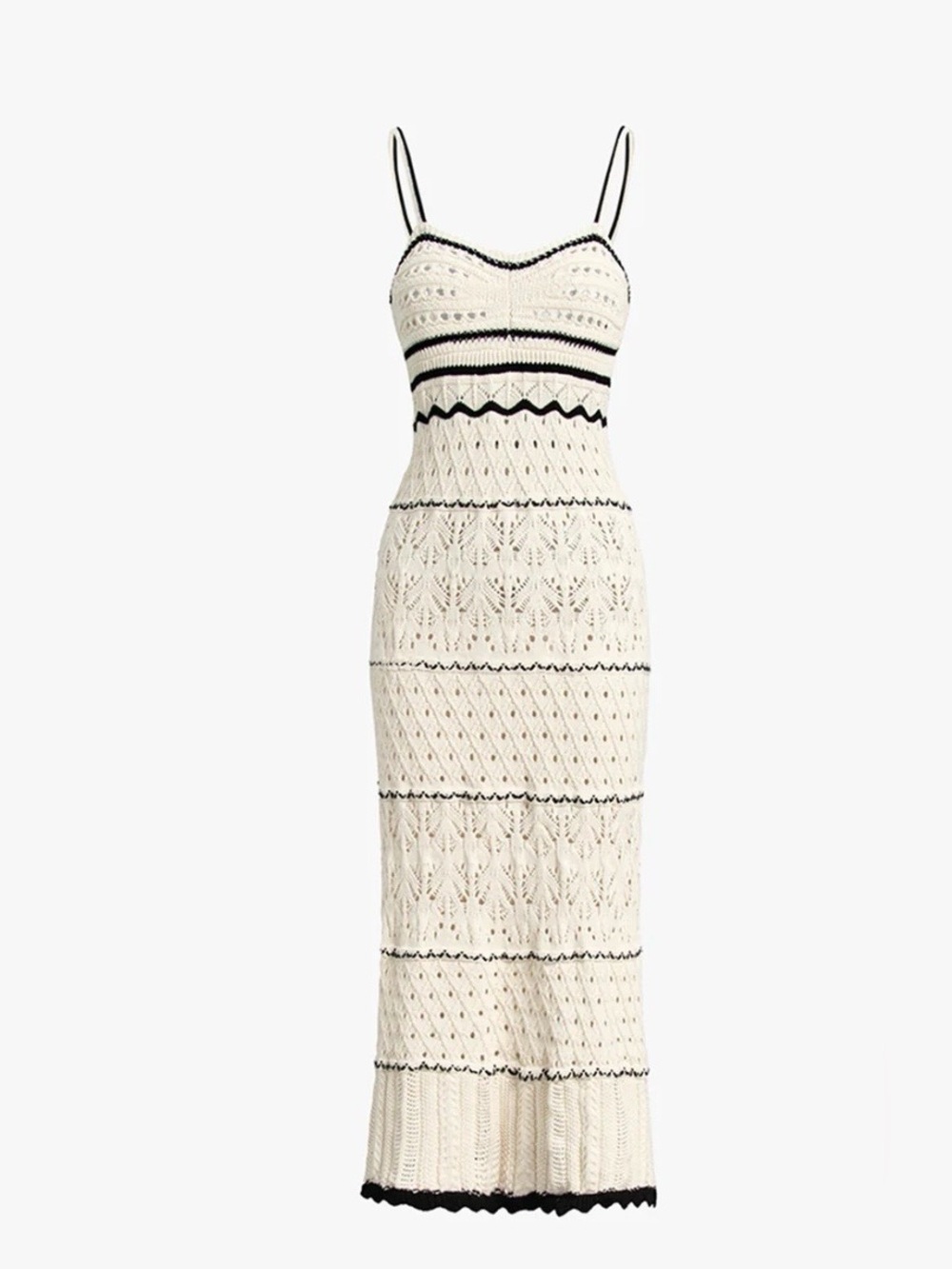 Commense Paros Crochet Eyelet See Through Midi Dress size XS NEW $50